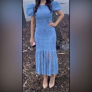 Dress In Blue (size S) Wedding Guest Midi Dress